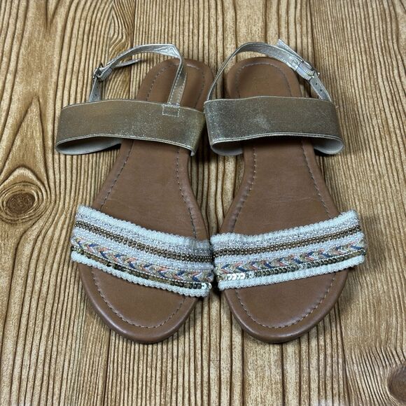Mixit Friendship Dual Band Wedge Sandals Women’s Size 7 - Picture 2 of 11